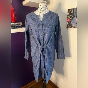LL Bean Comfort Cotton Tencel Long Sleeve Dress NWT